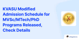 KVASU Modified Admission Schedule for MVSc MTech PhD Programs Released
